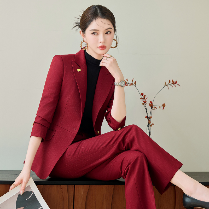 Women'S Red Formal Wear - Kadınlar için Kırmızı Takım Elbise, Sonbahar