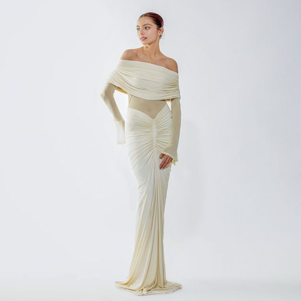 Bej Kadın Abiye Elbisesi Seksi - Women Formal Party Wear Dress incelemesi ve fiyatı