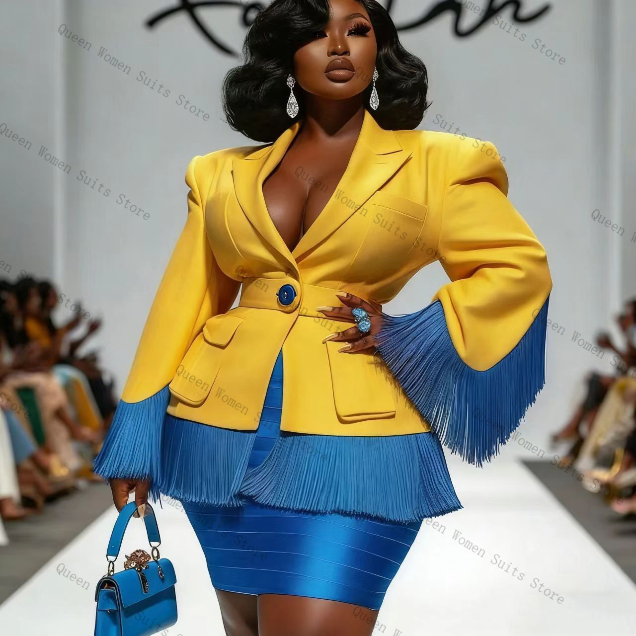 Mavi Püskül Kadın Takım Elbise - Women'S Formal Jackets To Wear With Dresses incelemesi ve fiyatı